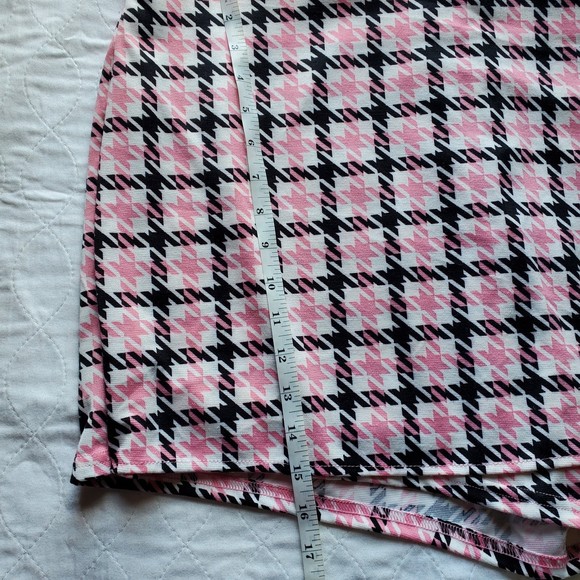 Jolie & Joy size 2x pink black plaid Houndstooth Mini Skort - Picture 10 of 10